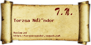 Torzsa Nándor névjegykártya